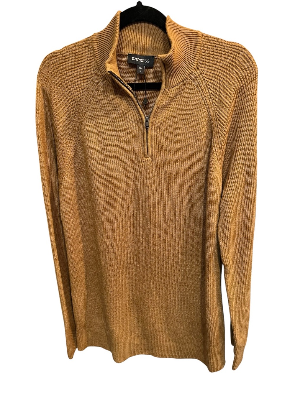 NWOT Express Men’s Brown Ribbed 100% Cotton Long Sleeve Sweater - XL